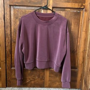lululemon Perfectly Oversized Cropped Crew Soft-stream Size 4 Red Merlot